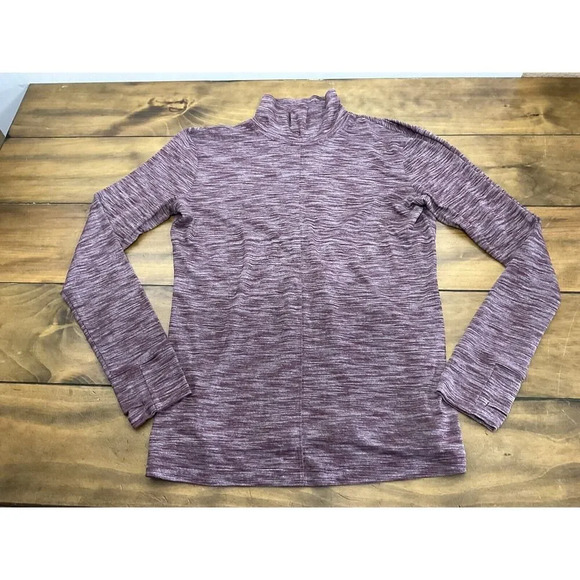 Lululemon Mock Neck &Go Take-Off Cutout Back Long Sleeve Shirt Bordeaux Size 12 - Picture 3 of 11